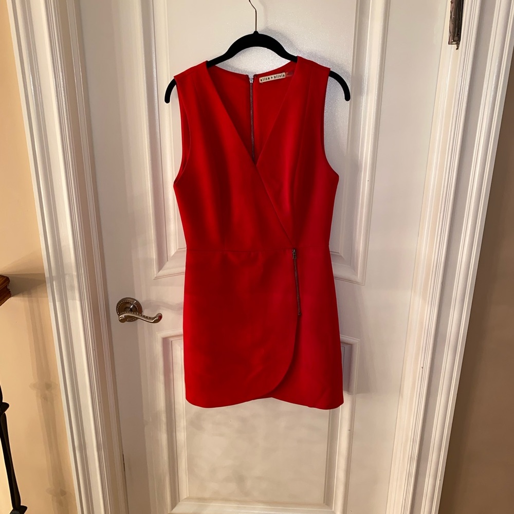 Alice + Olivia Red Lennon Dress - Picture 7 of 8